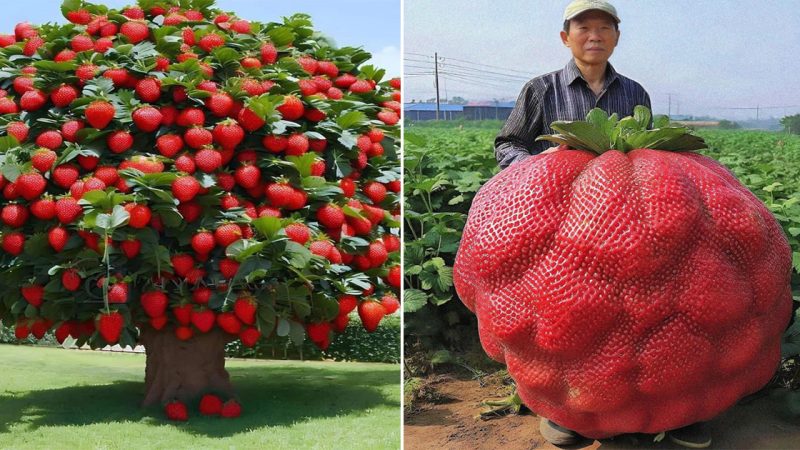 Nature’s Grandeur Unveiled: Exploring the Astonishing World of Giant Strawberries