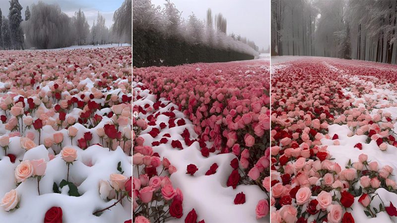 Snow Roses: A Romantic Sea of Ice