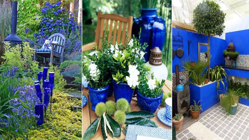 Enjoyable garden decorating ideas in shades of blue